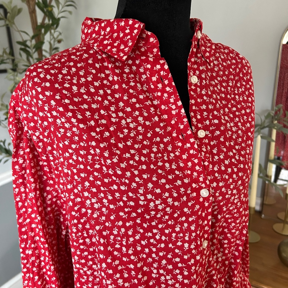 GAP Relaxed Button-Front Blouse, NWT - Picture 6 of 12